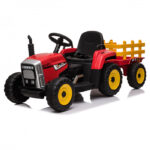 TRACTOR CON CARRO 12V ROJO